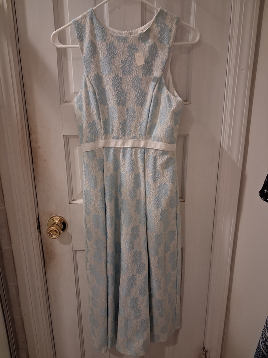 Francesca's Collections Dresses & Skirts - Francesca's Collections Light Blue and White Lace Midi Dress